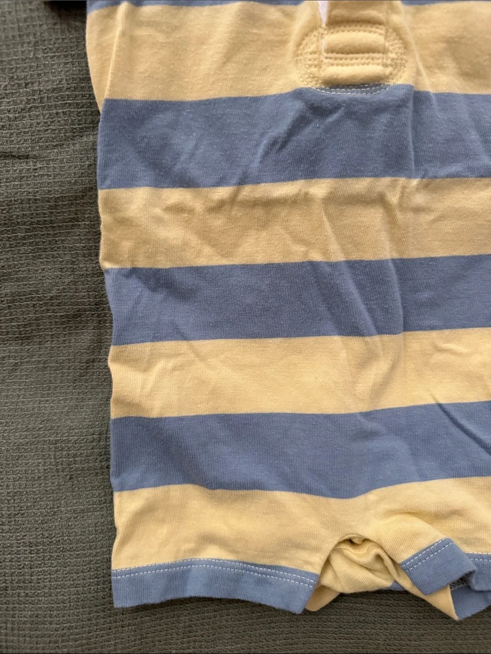 Ralph Lauren Blue & Yellow Striped Polo Romper